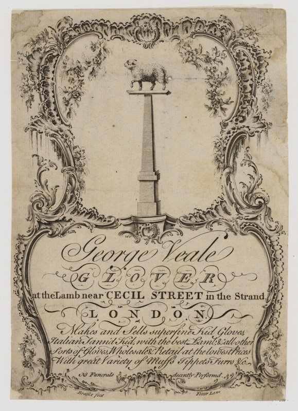 Glovers, George Veale, cartão comercial de English School