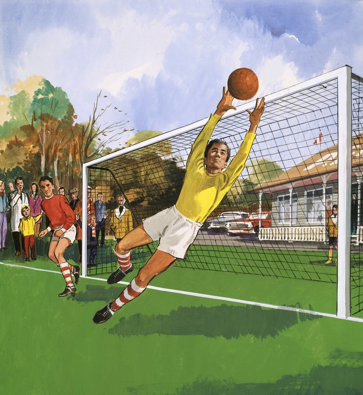 Goleiro no jogo de futebol de English School