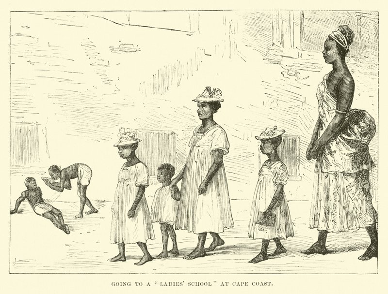 Indo para uma escola de senhoras em Cape Coast de English School