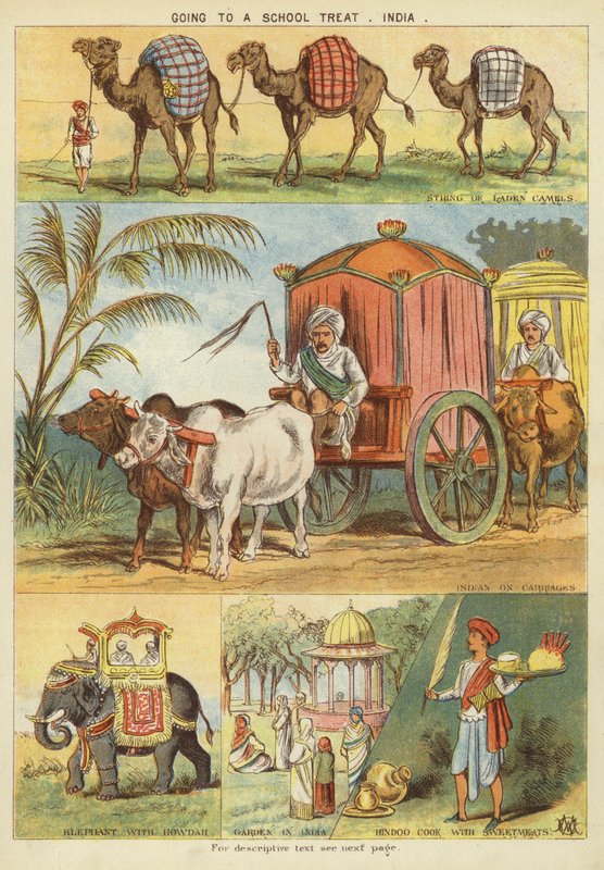 Ir a uma guloseima escolar, Índia (chromolitho) de English School