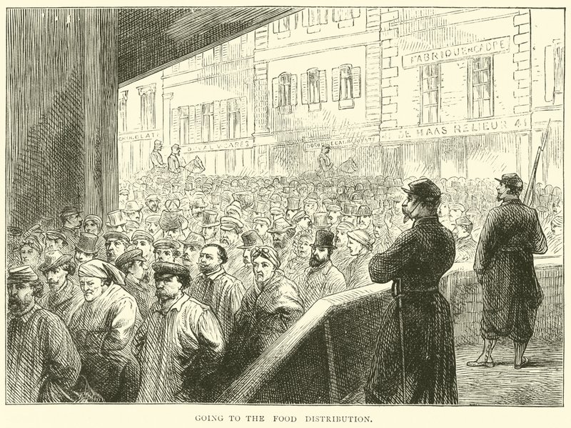 Indo para a distribuição de alimentos, março de 1871 de English School