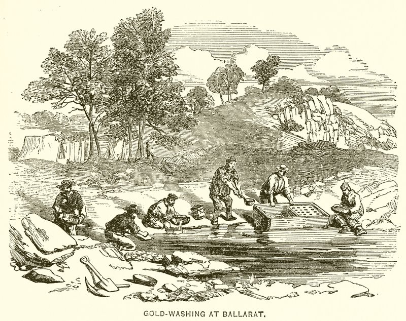 Lavagem de ouro no Ballarat de English School