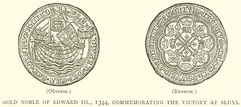 Nobre de Ouro de Eduardo III, 1344, Comemorando a Vitória em Sluys de English School