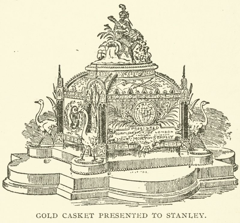 Caixão de ouro apresentado ao Stanley (gravura) de English School
