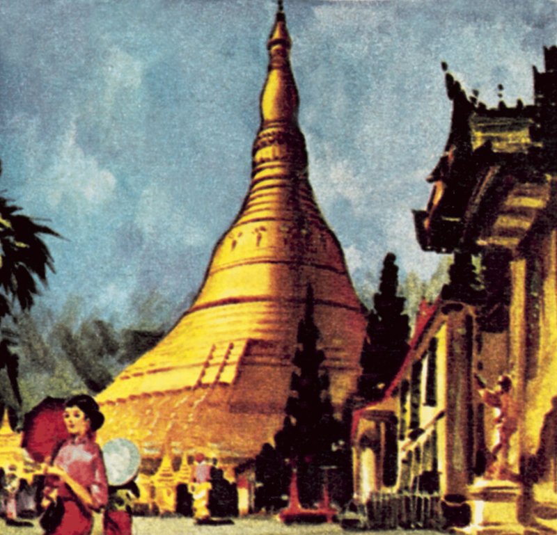 Pagode Dourado em Rangoon de English School