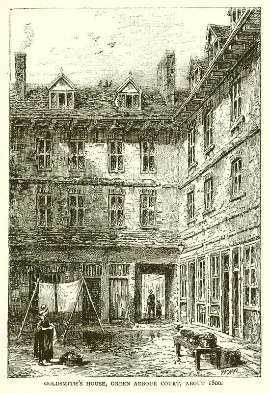 Goldsmiths House, Green Arbor Court, cerca de 1800 de English School