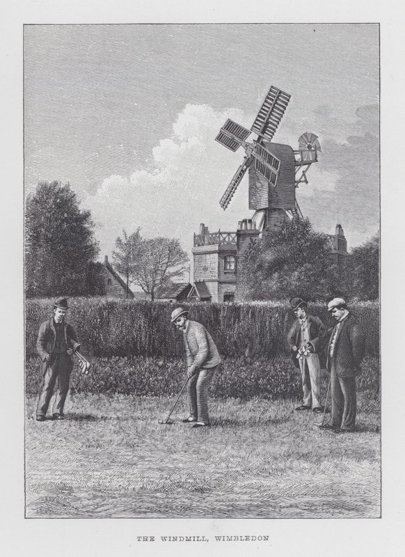 Golfe: O moinho de vento, Wimbledon (litho) de English School