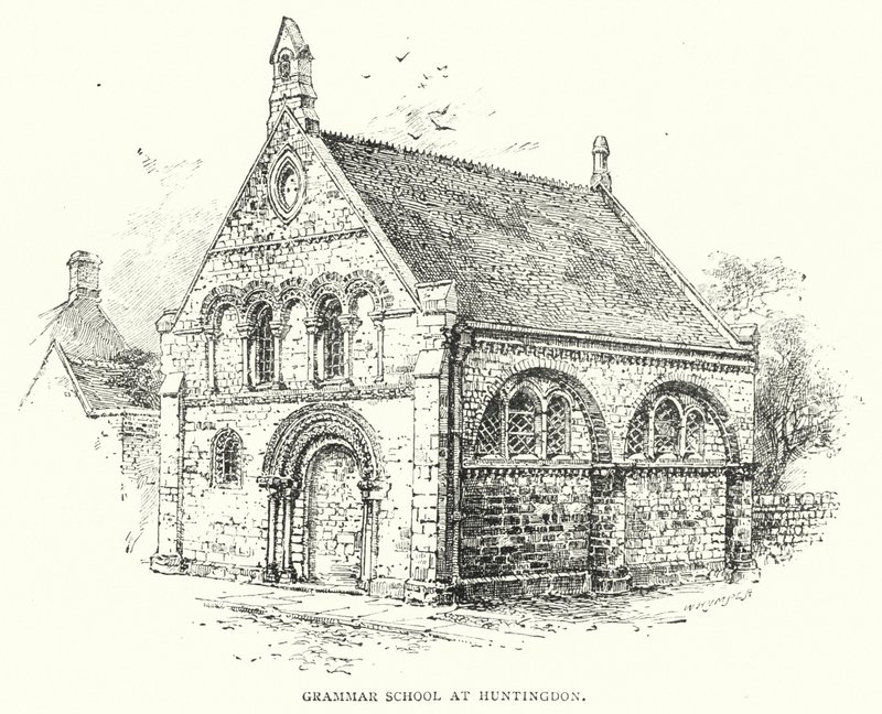Escola de Gramática em Huntingdon (gravura) de English School
