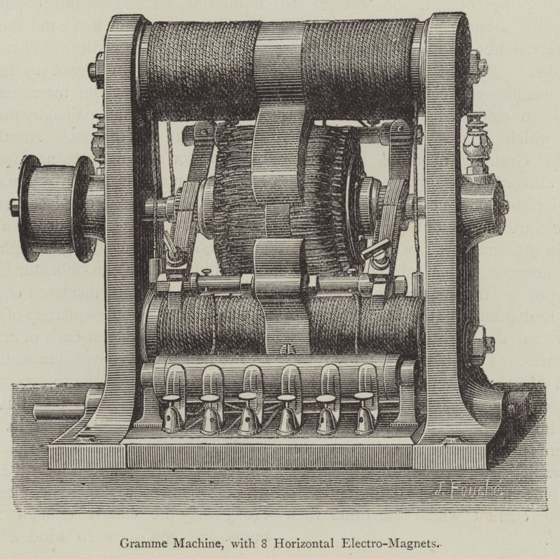 Máquina de Gramática, com 8 Electro-Magnets Horizontais (gravura) de English School
