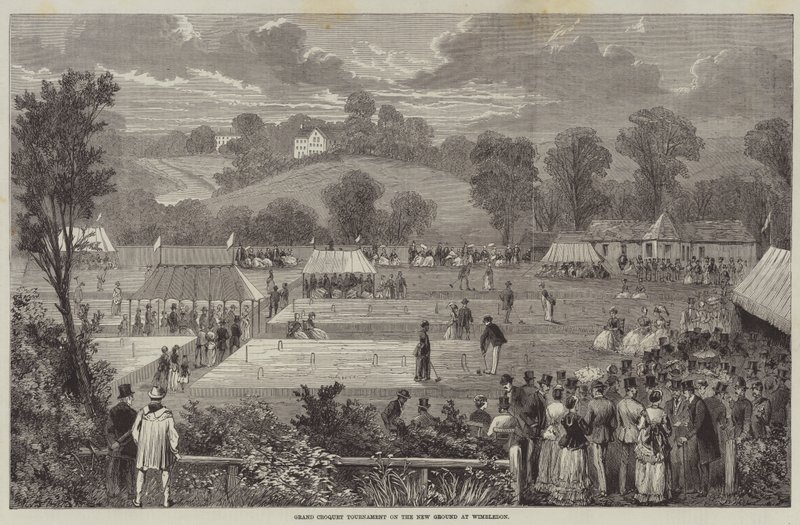 Grande Torneio de Croquet no Novo Campo de Wimbledon (gravura) de English School