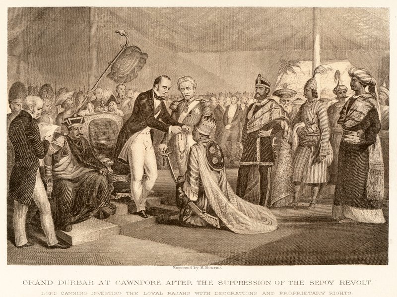 Grande Durbar em Cawnpore após a supressão da revolta do Sepoy de English School