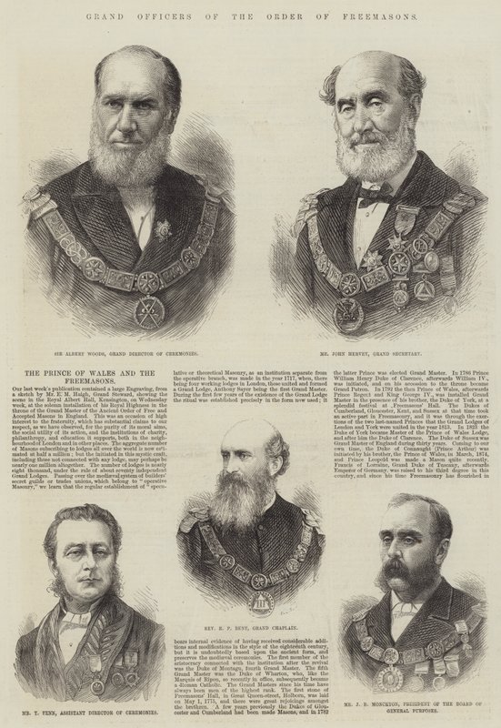 Grandes Oficiais da Ordem dos Maçons (gravura) de English School