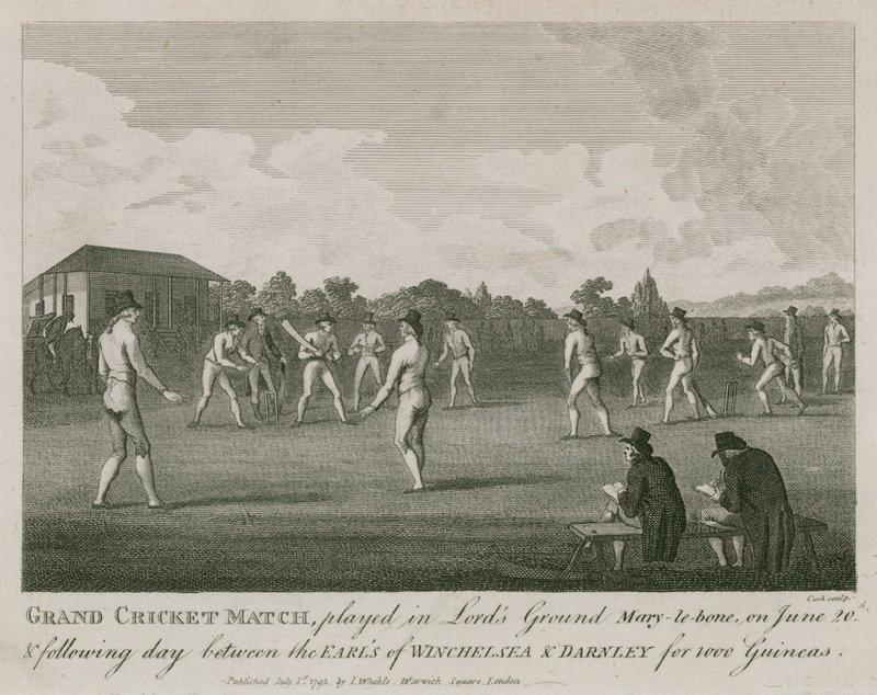 Grande partida de críquete jogado em Lords Ground, Marylebone, Londres de English School