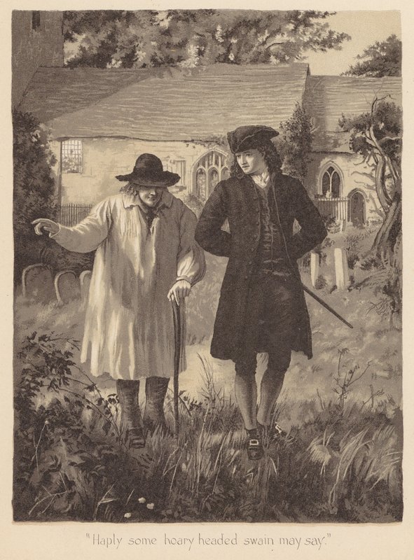 Elegia de Gray: "Haply some hoary head swain may say" (litografia) de English School