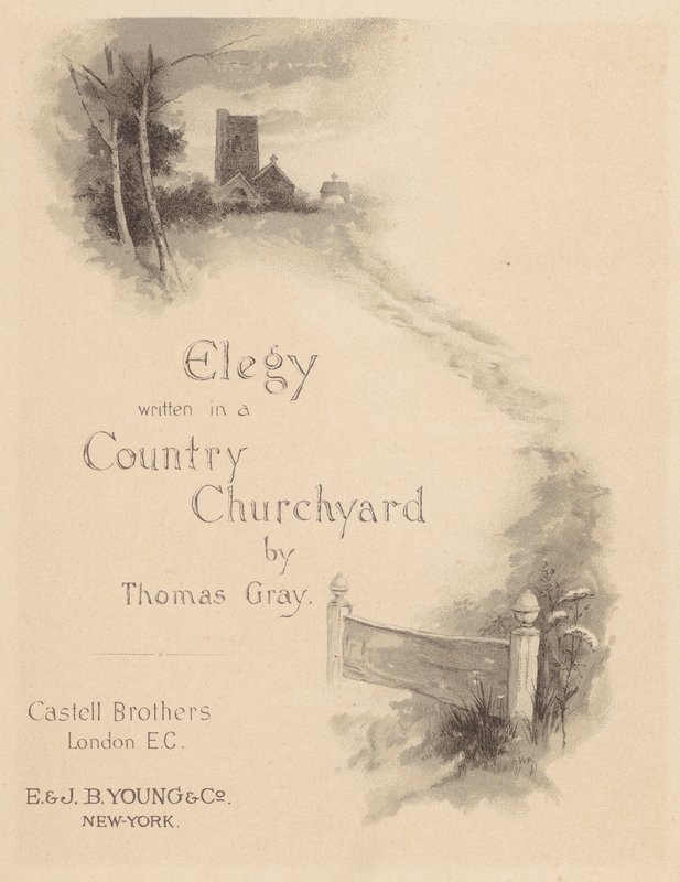 Elegia de Gray: Página de rosto (litografia) de English School