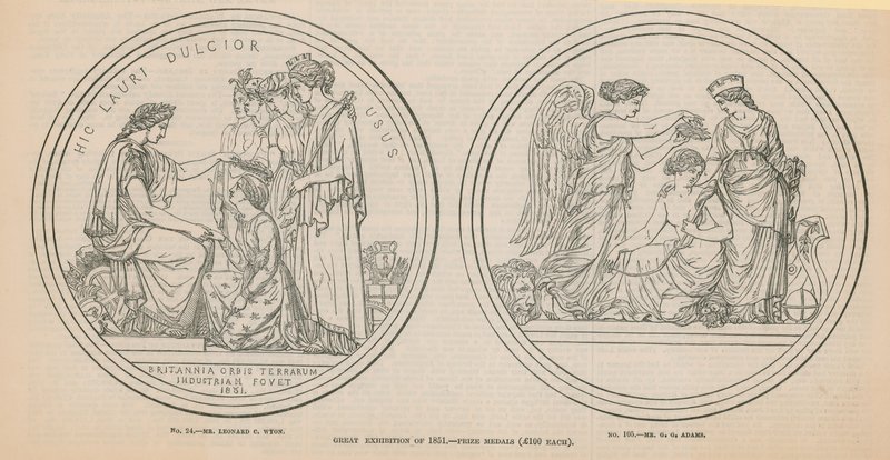 Grande Exposição de 1851 - Medalhas de Prêmios (£ 100 cada) de English School