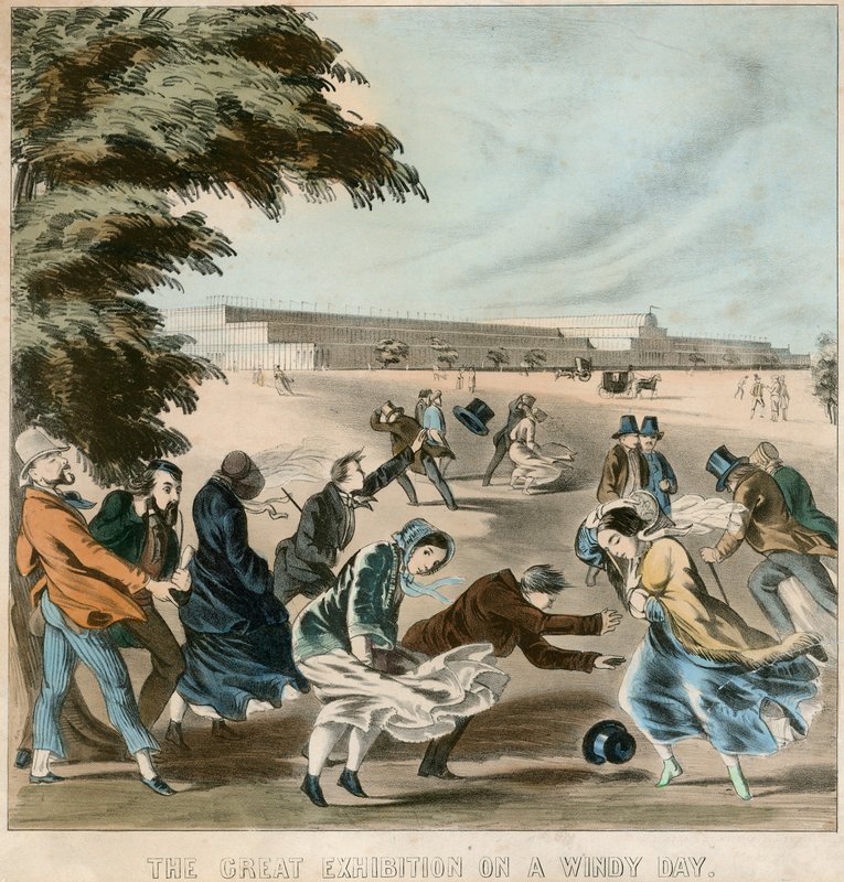 Grande Exposição em um dia ventoso, 1851 de English School