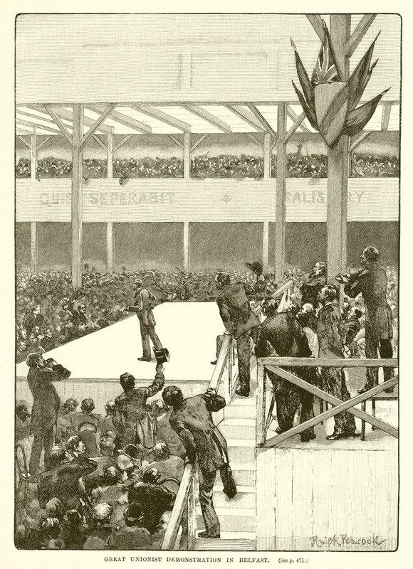 Grande manifestação unionista em Belfast, 1890 de English School