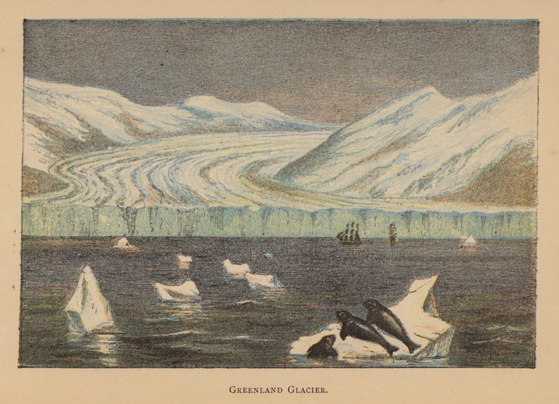 Glaciar da Gronelândia (litografia a cores) de English School