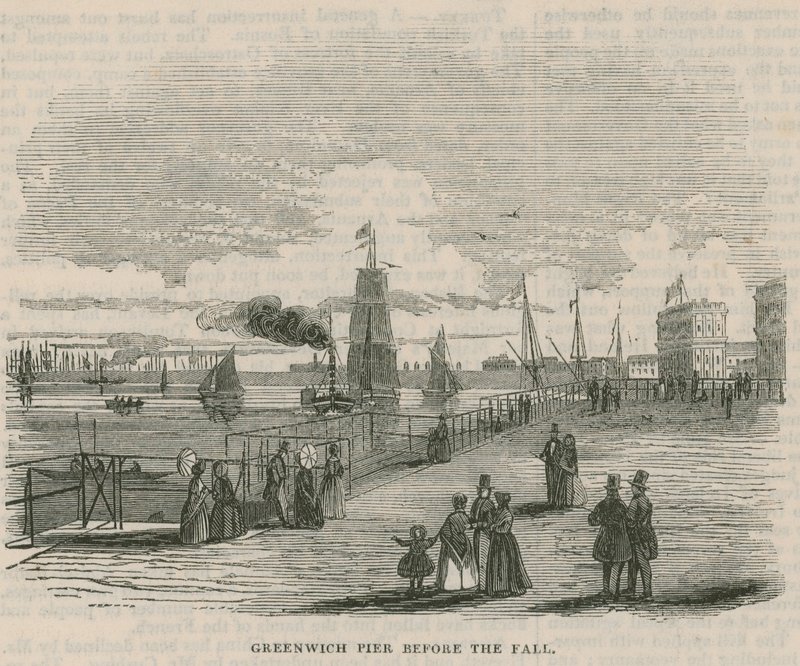 Greenwich Pier antes da queda de English School