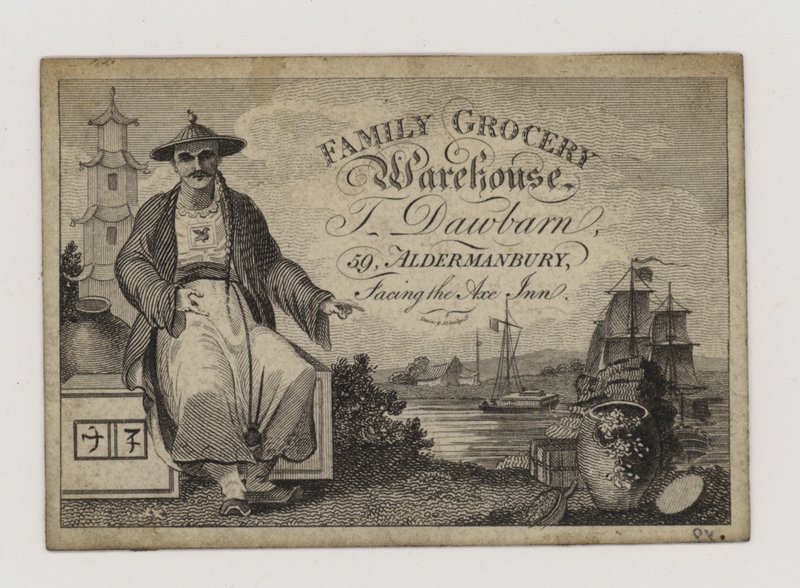 Loja de conveniência, T Dawbarn, trade card de English School