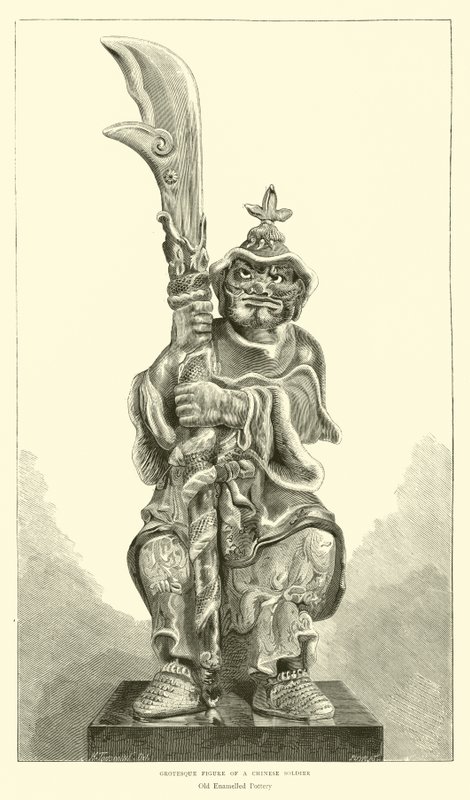 Figura grotesca de um soldado chinês de English School