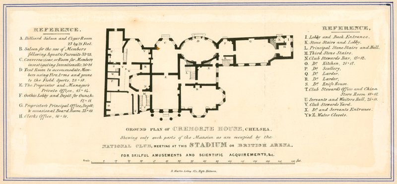 Planta da Cremorne House, Londres de English School