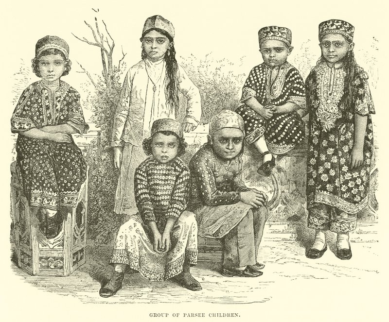 Grupo de crianças de Parsee de English School