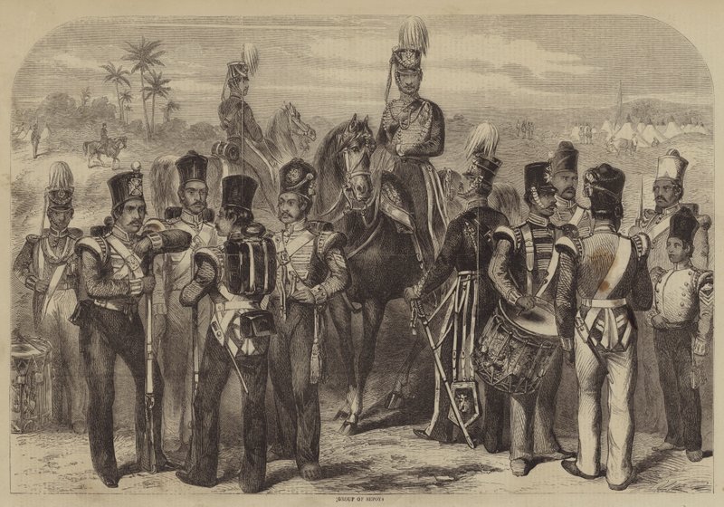 Grupo de Sepoys (gravura) de English School