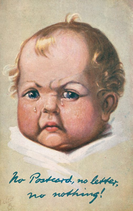 Grumpy baby crying (cor litho) de English School