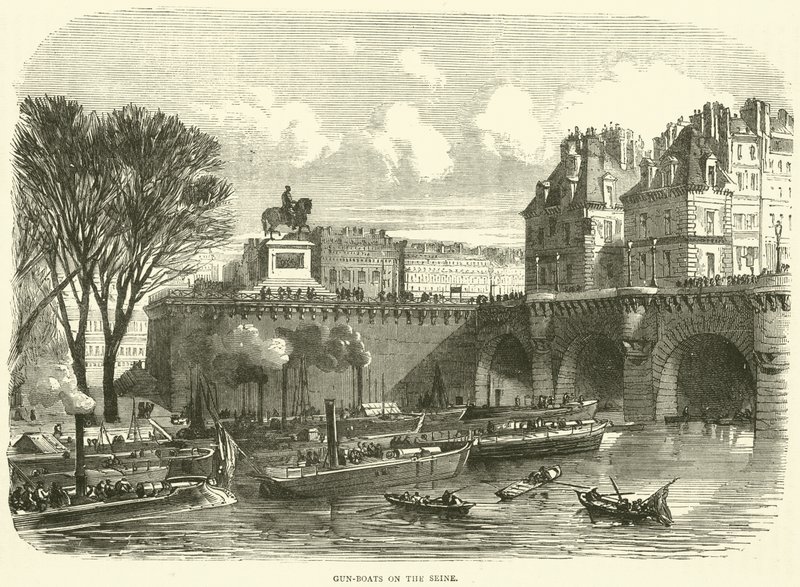 Gun-boats no rio Sena, novembro de 1870 de English School