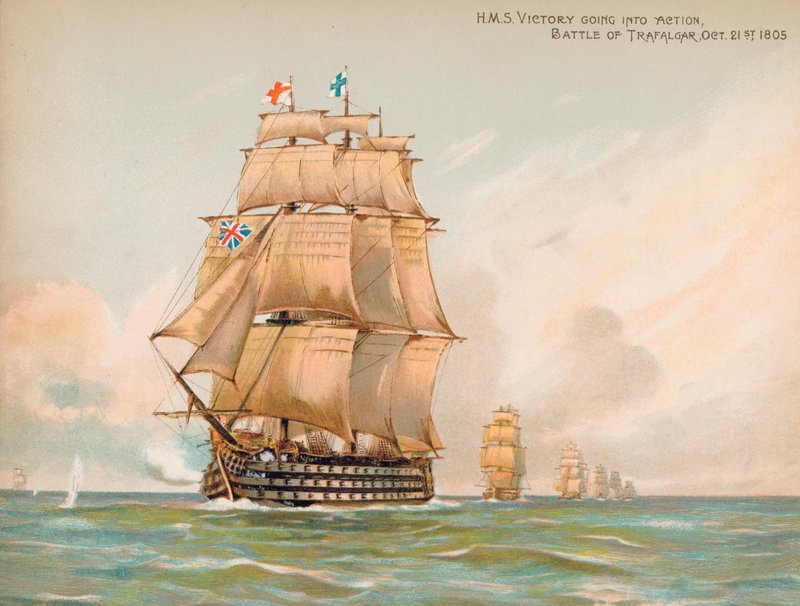 HMS Vitória na Batalha de Trafalgar de English School
