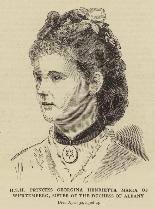 HSH Princesa Georgina Henrietta Maria de Wurtemberg, Irmã da Duquesa de Albany (gravura) de English School