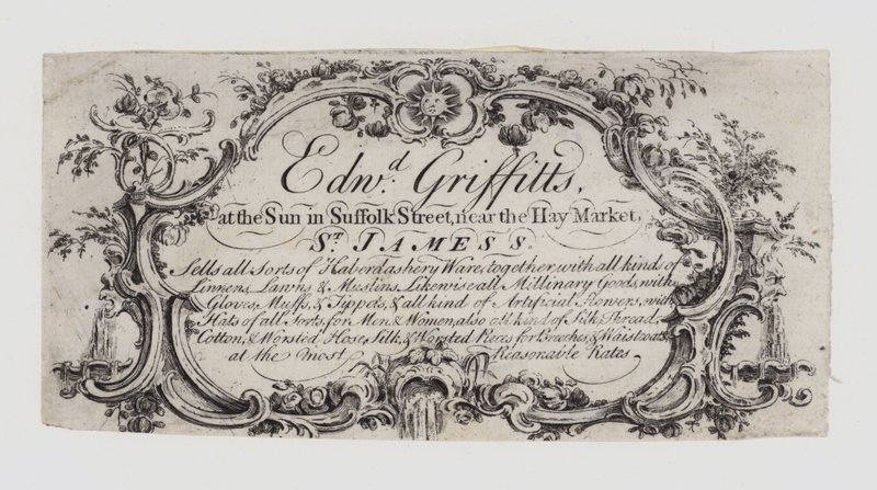 Haberdashers, Edward Griffitts, cartão de troca de English School