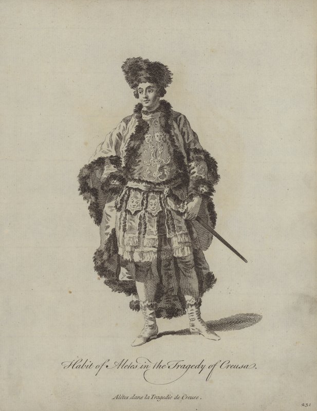Hábito de Aletes na Tragédia de Creusa (gravura) de English School