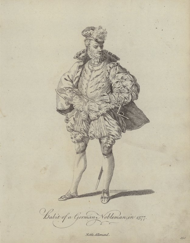 Hábito de um nobre alemão em 1577 (gravura) de English School