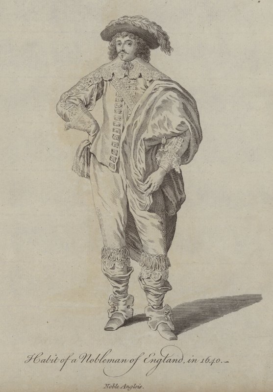 Hábito de um nobre da Inglaterra em 1640 de English School