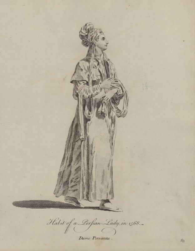 Hábito de uma senhora persa em 1568 (gravura) de English School