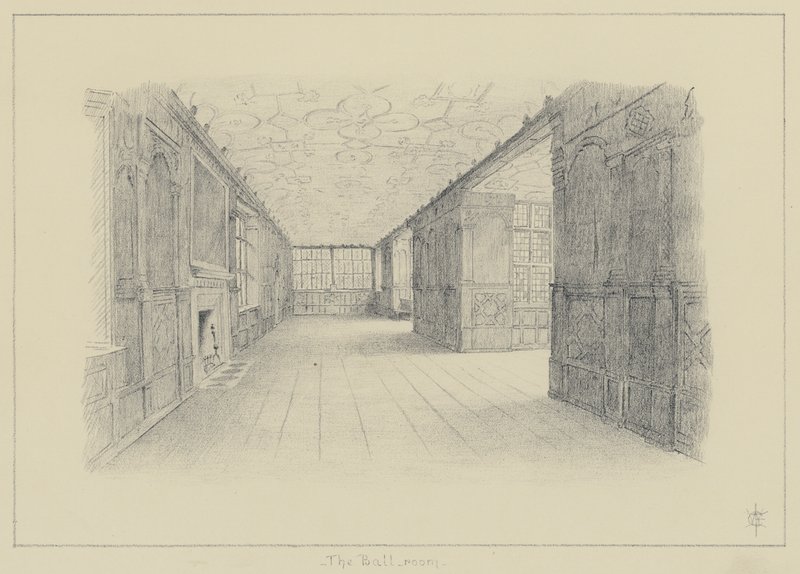 Haddon Hall, O Salão de Baile (litho) de English School