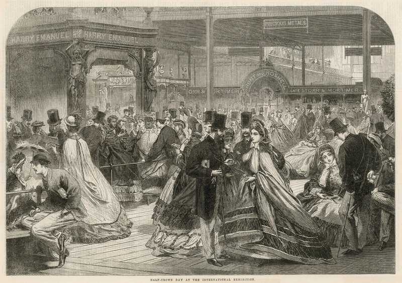 Dia de meia coroa na Exposição Internacional de 1862 de English School