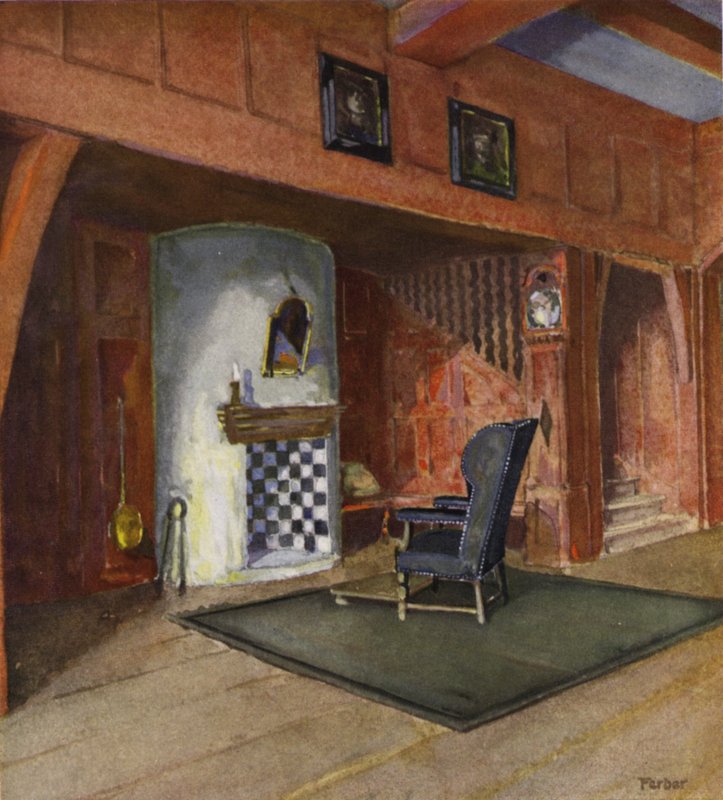 Hall em uma casa de campo (lito a cores) de English School