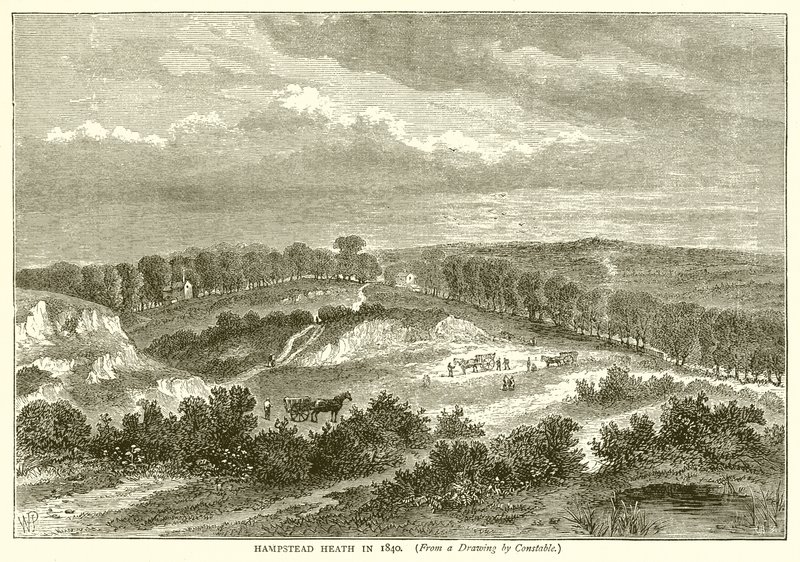 Hampstead Heath em 1840 de English School