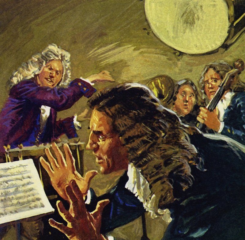 Handel uma vez jogou um tambor de chaleira em um líder de orquestra de English School