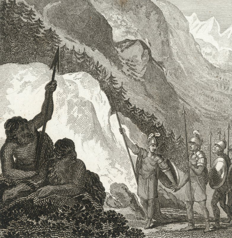 Aníbal no sopé dos Alpes (gravura) de English School