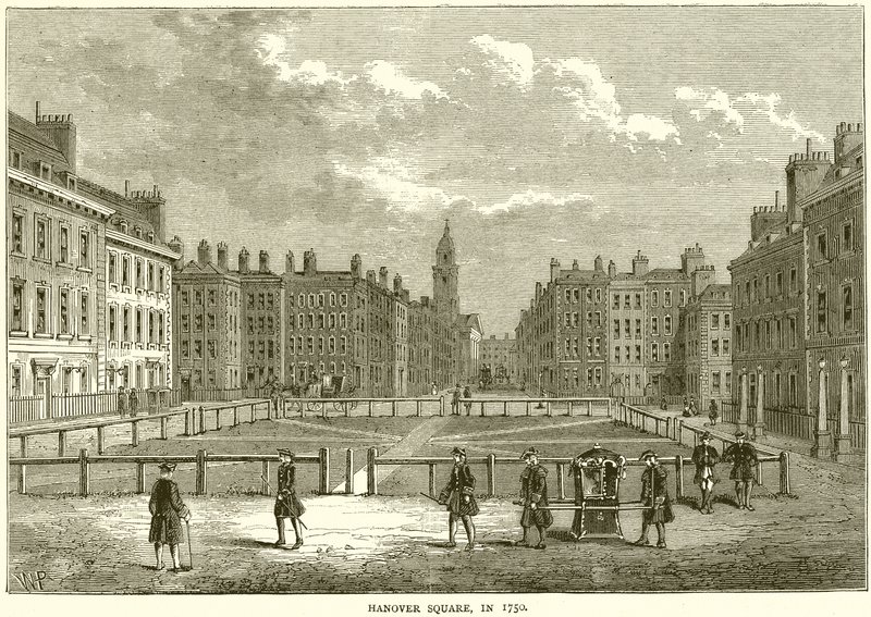 Praça de Hanôver, em 1750 de English School