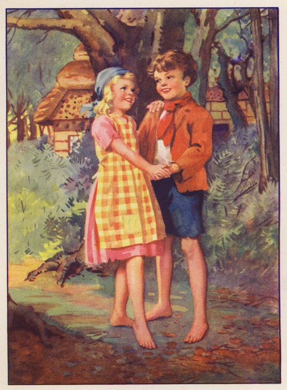 Hansel e Gretel (litografia a cores) de English School