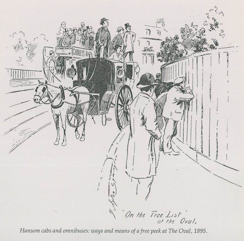 Hansom táxis e omnibuses - formas e meios de uma espiada no The Oval, 1895 de English School