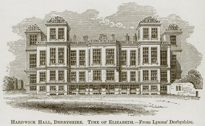 Hardwick Hall, Derbyshire, ilustração da história abrangente da Inglaterra de English School