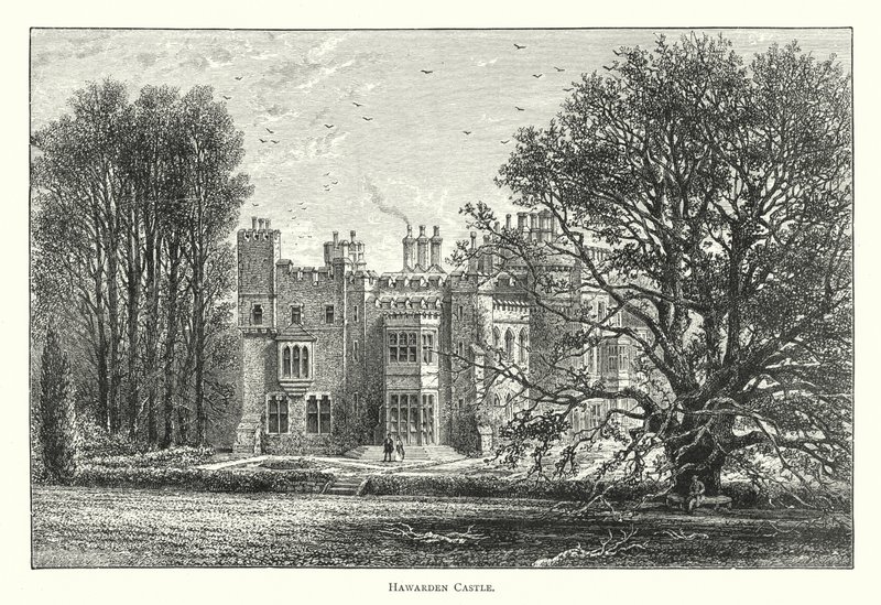 Castelo Hawarden (gravura) de English School