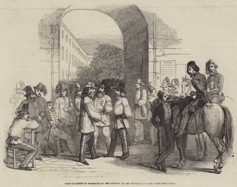 Trimestre de Garibaldi, no Convento de San Silvestri, em Roma (gravura) de English School